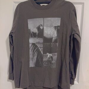 Graphic Horse Print Long Sleeve Top